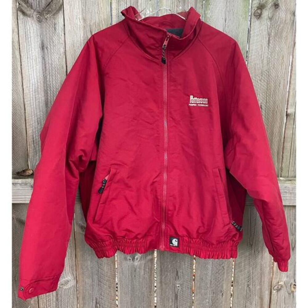 Carhartt Coat Jacket Men's Zip-Up Workwear‎ Red Size XL Canvas Field Durable